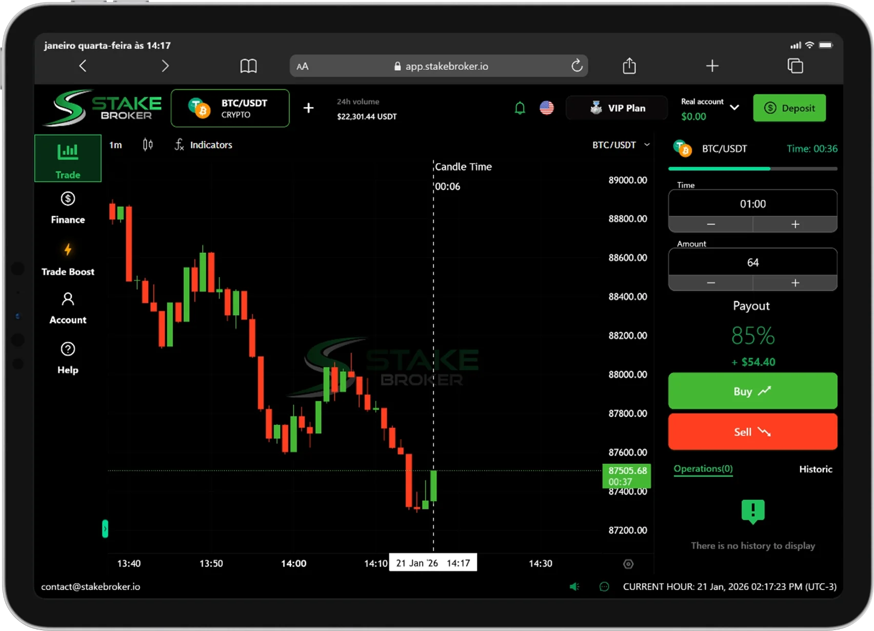 Stake Platform tablet